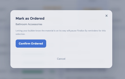 Order confirmed email - selection finalized with install date